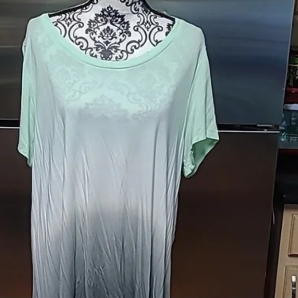 Lane Bryant Mint to Seafoam Ombre Short Sleeve Tee